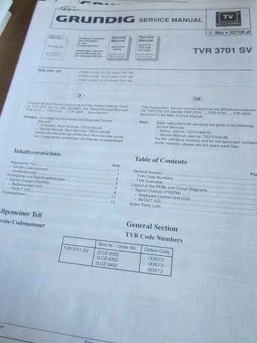 Grundig cuc 1862 tvr 3701 - tvr, sv